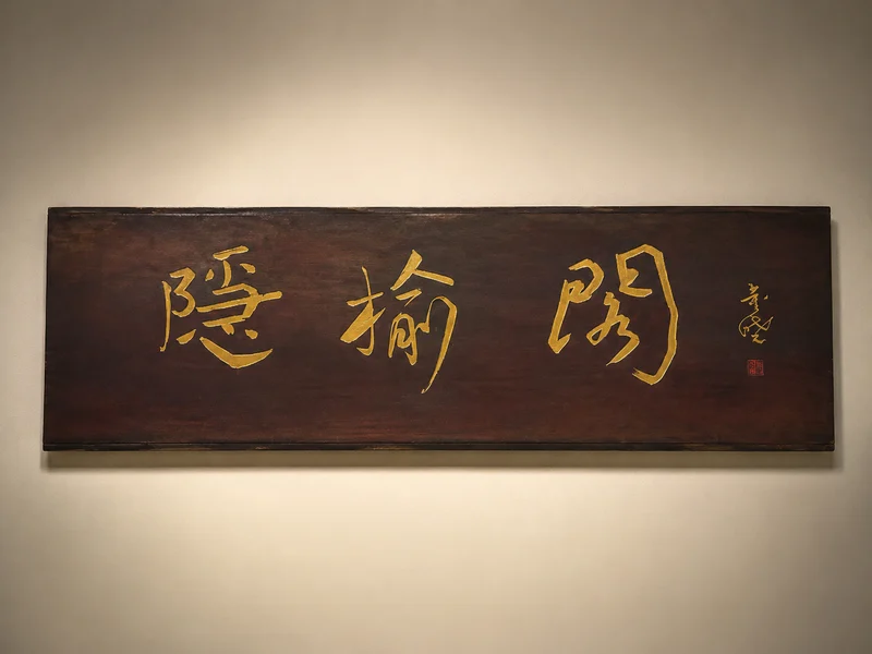 隐榆阁黄花梨木牌匾
